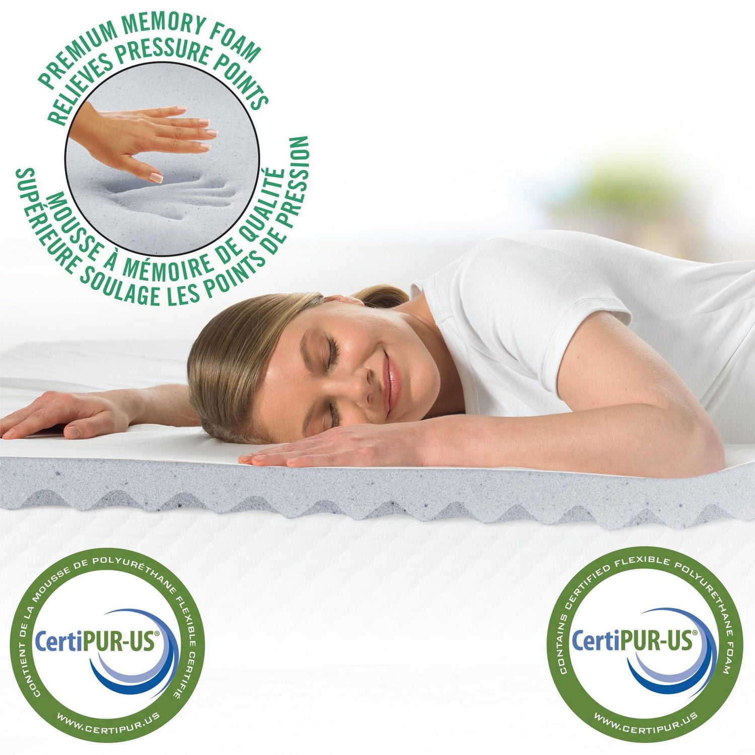 HoMedics 2"Cool Wave Memory Foam Mattress Topper