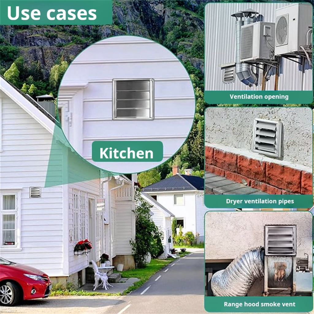 Stainless Steel Ventilation Cover For Dryer Including Barrier Works With 4 5 6 Inch Pipes