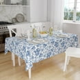 thumbnail image 3 of Blue and White Tablecloth Vintage Rectangle Tablecloth, Rustic Blue Floral Table Cloth- Washable Table Cover, Wrinkle Resistant for Restaurants, Picnics, Indoor and Outdoor Dining, (60" x 120"), 3 of 6