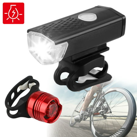EEEkit USB Rechargeable LED Bike Light Set, Bicycle Headlight Front Light & Free Rear Back Tail Light. Waterproof, Easy to Install for Kids Men Women Road Cycling Safety Commuter