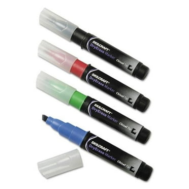 Ability One NSN5538142 Chisel Tip Dry Erase Markers, Assorted Color - Set of 4
