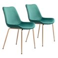 thumbnail image 1 of homeroots kitchen & dining 394693 Tony Dining Chair (Set of 2) Green & Gold, 1 of 1