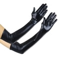 thumbnail image 2 of ToBeInStyle Women's Extra Long Metallic Gloves - Black, 2 of 5