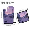 thumbnail image 2 of Yayeee Oven Mitts and Pot Holder Set of 4 Heat Resistant Kitchen Gloves Baking Hot Pad, Black Cat Walking, 2 of 5
