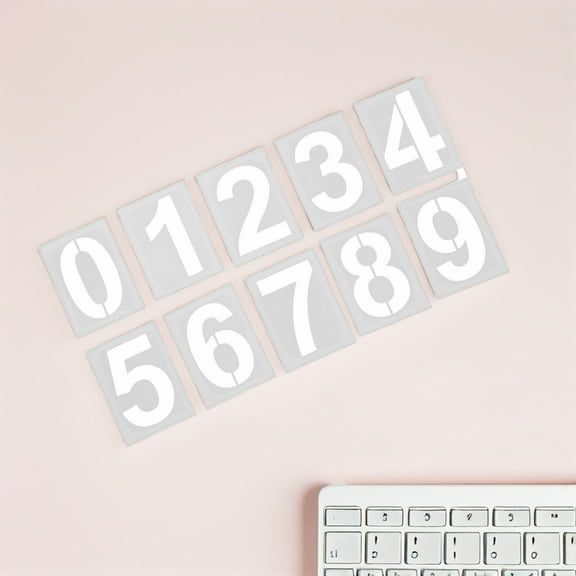 PTOOTP 10-Pack Large Number Stencils for Mailbox Signs, Road Markings, Parking Lots, Doors, and Trucks