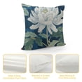 thumbnail image 4 of Creowell Throw Pillow Cover Blue Oriental with Japanese Chrysanthemums Inscription Autumn Garden of Green Asian Decorative Pillow Case Home Decor Square Pillowcase White, 4 of 5