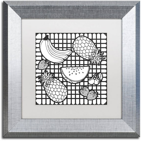Trademark Fine Art "Fruit" Canvas Art by Hello Angel, White Matte, Silver Frame