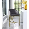 thumbnail image 2 of Meridian Furniture Xavier Gray Velvet Counter Stool with Gold Metal Legs, 2 of 8