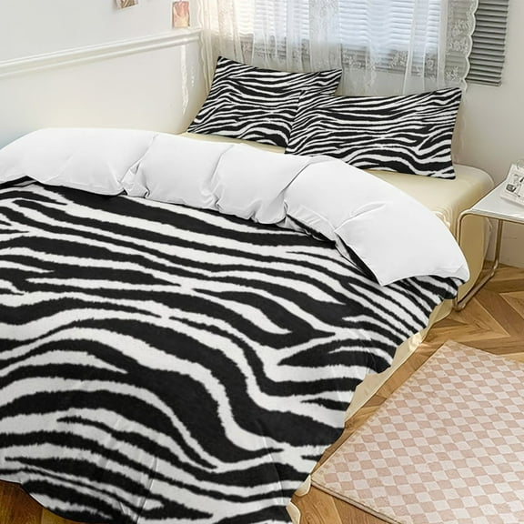 Animal Zebra Print Set Duvet Cover Bedding Set Duvet Cover Polyester Quilt Cover for Twin Size