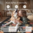 thumbnail image 5 of PureCozy 9'x12' Large Area Rugs for Living Room Floral Farmhouse Bedroom Dining room Office Soft Washable Non-slip Black Rugs Carpets, Black, 5 of 7