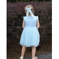 thumbnail image 7 of Oudiya Toddler Girls Tutu Blue Dress Fluffy Ruffle Sleeve Dresses Summer Casual Tulle Party Sundress for Kids 2T-3T, 7 of 7