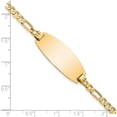 thumbnail image 3 of 14K Yellow Gold 14Ky Oval Figaro Id Bracelet (7 X 11.6) Made In United States lid90-7, 3 of 5