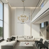 Miumaeov Rustic Pendant Light Candle Round Chandelier Dining Room Hanging Lamp Fixture Adjustable Height