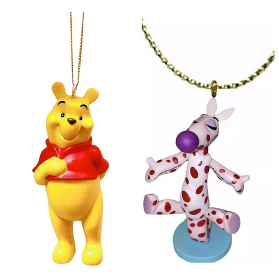 Pooh & Woozle Pink Polka Dots PVC Ornament Dangler Figure Figurine Disney Charm New