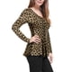 thumbnail image 4 of INSPIRAR CHIC Blusas de Mujer de Manga Larga con Estampado y Cuello Redondo Peplum 2XL Marrón-Leopardo, 4 of 8