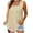Beige, variant on Lovskoo Tank Top for Women Solid Color Eyelet Pleated Square Collar Tank Tee Summer Casual Loose Sleeveless Shirt Olive Green 2XL