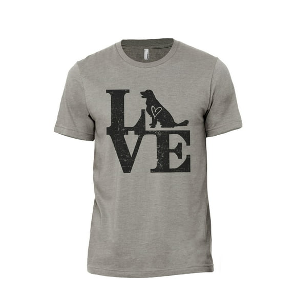 Love Labrador Men's Modern Fit Fun Casual T-Shirt Printed Graphic Tee Military Gray X-Large