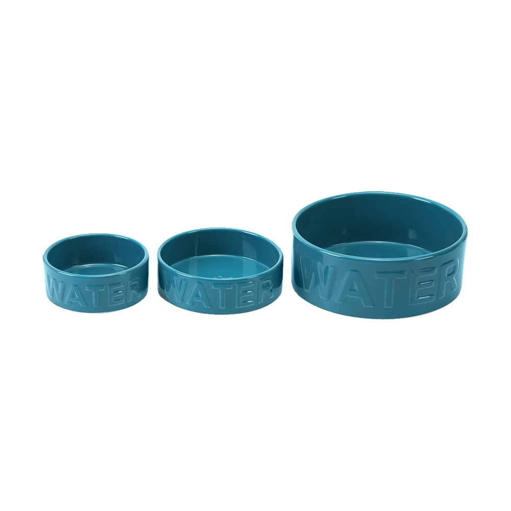 Park Life Designs Ceramic Classic Pet Water Bowl, Azure Blue, Small