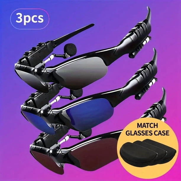 Smart Bluetooth Glasses Audio Sunglasses, Wireless Open Ear Headphones with Mic, Hands-Free Calling Music for Driving Outdoor Sports