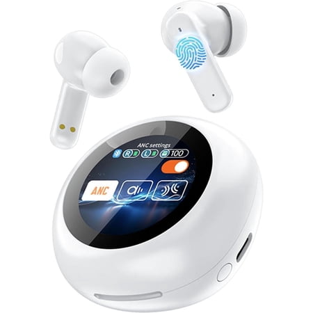 Wireless Earbuds, Touch Screen Bluetooth 5.4 Ear Buds, ACN/ENC Noise Cancelling Earphones, IPX5 Waterproof In Ear HiFi Sound Stereo Wireless Heardphone