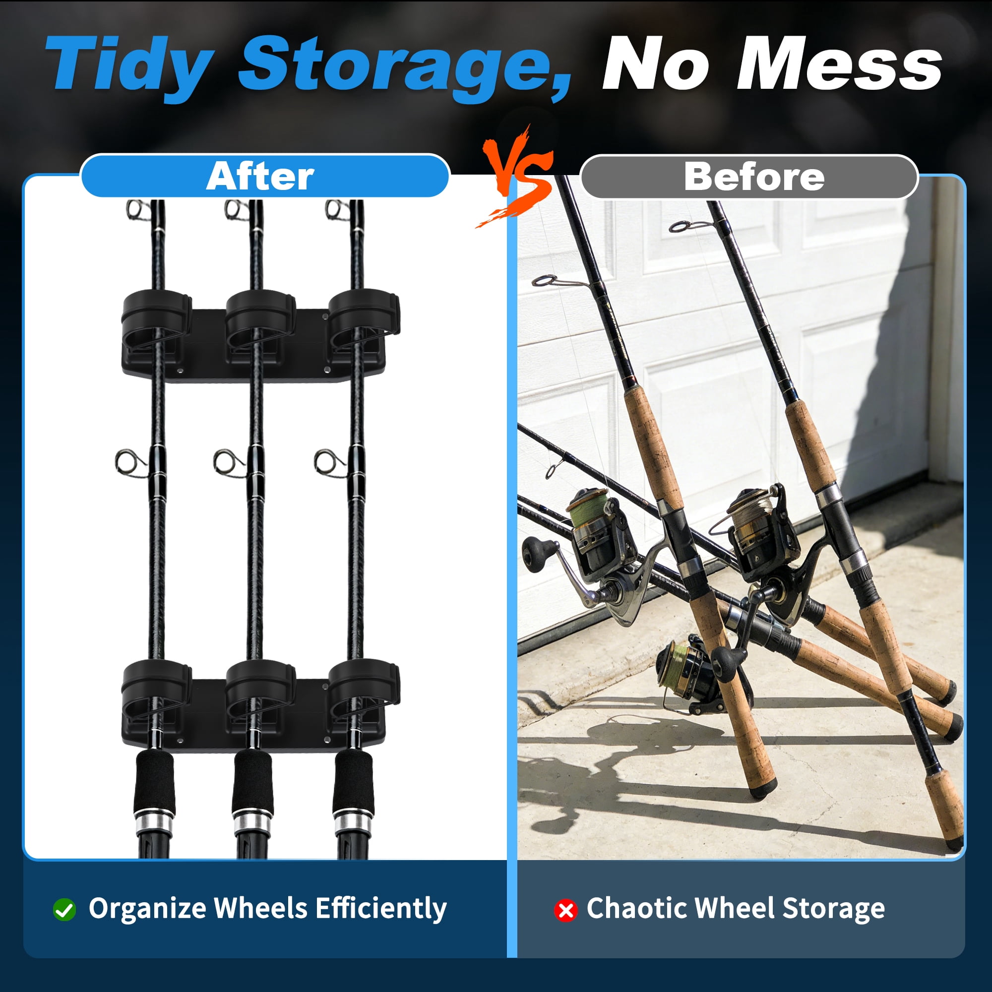 Unique Bargains Fishing Rod Holder for Car Black 3 Rods 2 Pcs