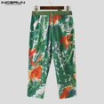 thumbnail image 5 of INCERUN 2024 Pantalones de estilo coreano con estampado de hojas y flores para hombre, pantalones largos informales, ropa de calle, pantalones que combinan con todo, tallas S-5XL, 5 of 5