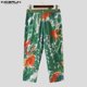 thumbnail image 5 of INCERUN 2024 Pantalones de estilo coreano con estampado de hojas y flores para hombre, pantalones largos informales, ropa de calle, pantalones que combinan con todo, tallas S-5XL, 5 of 5