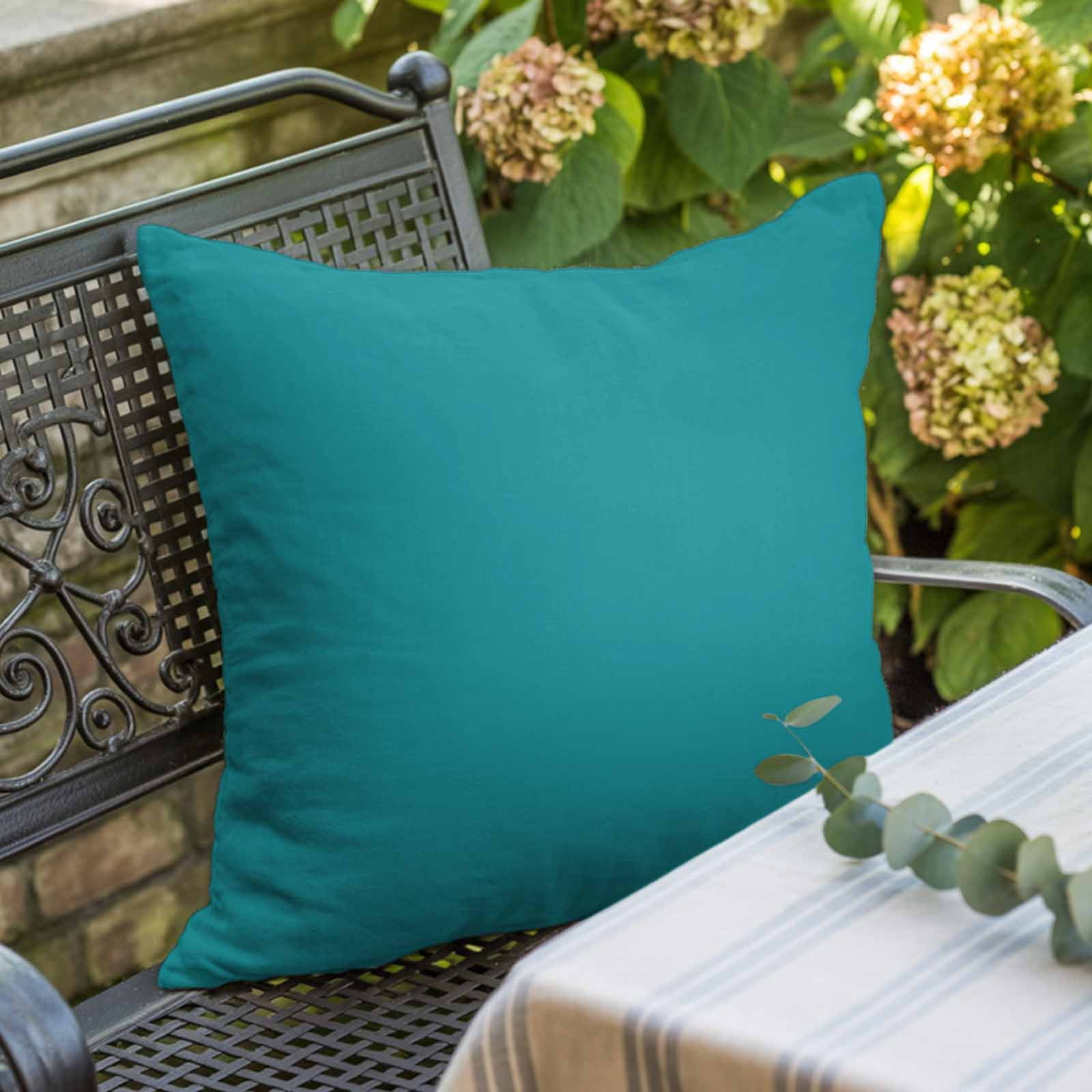 Throw Pillow Covers 20 x 20 Inch, Teal Cotton Linen Pillows Cases, Turquoise Pure Teal Square Cushion Covers for Couch Sofa Bed
