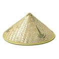 thumbnail image 2 of Sombrero cónico de paja tejido a mano con barboquejo para protección solar e impermeable. Unisex, de ala ancha, ideal para actividades agrícolas, jardinería, NCHKUN, 2 of 5