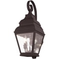 thumbnail image 4 of 8 inch 2 Light Bronze Outdoor Wall Lantern Pendant Lighting Fixture with Clear Water Glass Shade backed with Hand Crafted Solid Brass material for patio, front porch, entryway and more, 4 of 6