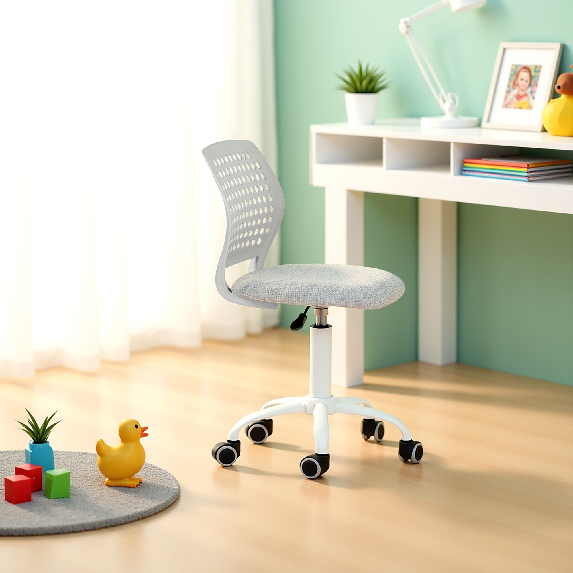 Ergonomic Desk Chair, 360° Swivel Height Adjustable Rolling Office Chair with Comfort Backrest for Home Office Study