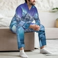 thumbnail image 6 of KLL Night At Lake Aurora 1 Sleepwear Mens Flannel Pajamas,Long Cotton Pj Set, 6 of 7
