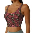 thumbnail image 2 of Rateoe Rose Flowers Print Womens' Sports Bras Scoop Neck Sports Vest- Padded U Back Seamless High Impact Support, 2 of 7