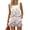 White, variant on JULMCOMO 2 Piece Sets for Women Floral Print Sleeveless Tank Top Vacation Casual Short Sets Drawstring Waist Beach Summer Clothes with Pockets Green M
