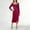 Hot Pink, variant on Long Sleeve V-Neck Dress Velvet Casual Elegant Comfortable Soft Fabric Suitable for Holidays Parties Weddings Work Spring Summer Fashion Women Dress Hot Pink L