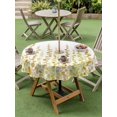 thumbnail image 4 of Outdoor Tablecloths with Umbrella Hole & Zipper, Sage Green Polka Dots Round Tablecloths 60 Inch, Yellow Watercolor Abstract Art Waterproof Table Cloth, Patio/Pool/Picnic Table Covers, 4 of 8