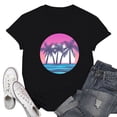 thumbnail image 2 of NAMTYQX Oversized Graphic Tees for Women Short Sleeve Stretch Print Plus Size Lounge Baggys Scoop Neck Cool Grafisches Hawaiian Shirts for Women Black Size 2XL, 2 of 5