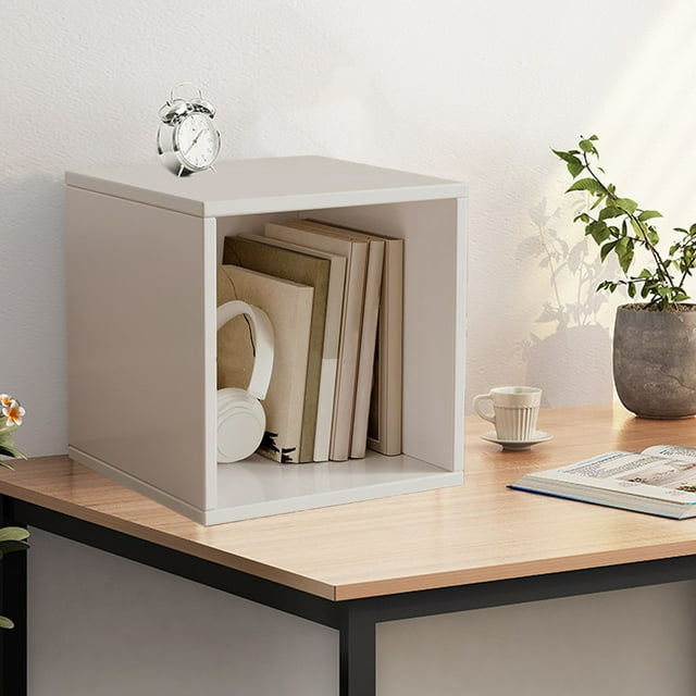 Mini Wood Desk Drawer Storage Organizer, Desktop Small Cabinet Storage Cabinet Free Combination Grids Cabinet Desk Bookshelf With Cabinet Door Bookshelf Low Cabinet For Storage