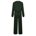 thumbnail image 5 of felwors Women 2 Piece Outfits Sweatsuit Set Twist Front Cropped Sweatshirt Wide Leg Sweatpant Lounge Set Tracksuit AG, L, 5 of 5