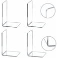 thumbnail image 2 of Tekola 4 Pieces Bookends,Clear Acrylic Bookends for Shelves,Heavy Duty Book Ends and Desktop Organizer,Book Stopper for Books/Movies/CDs,7.3x4.8x4.8 inch, 2 of 5