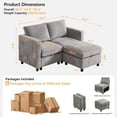 thumbnail image 2 of Modular Sectional Loveseat Sofa with Storage, Comfy Office L Shaped Sofa Couch, Chenille Love Seat Modular Sectional Couch with Movable Ottoman for Living Room, Bedroom,Light Grey, 2 of 6