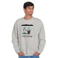 thumbnail image 4 of Rainy BBQ Grill Funny Windy Novelty Men's Crewneck Sweatshirt Brisco Brands S, 4 of 6