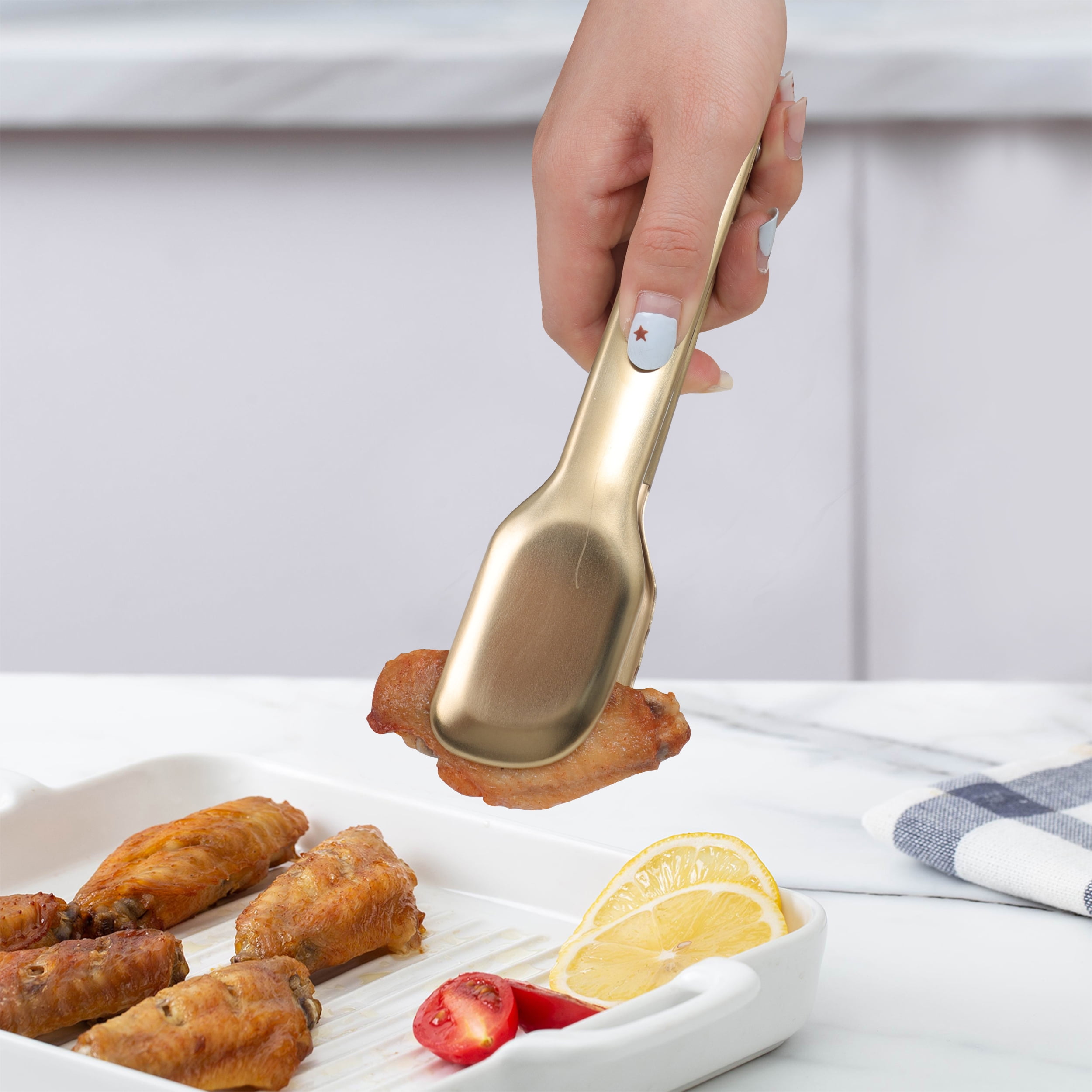 Cook with Color 2-Piece Mini Tongs – Compact & Durable