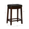 thumbnail image 4 of Linon Cessford 26" Backless Indoor Counter Stool, Dark Brown with Brown Faux Leather, Includes 1 Stool, 4 of 15
