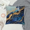 thumbnail image 2 of Creowell Navy Blue Gold Decorative Throw Pillows Covers Marble Outdoor Teal Abstract Patio Pillow Decor Couch Cushions for Indoor Bedroom Decoration 12x12in, 2 of 5