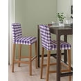 thumbnail image 2 of Purple Checkered Bar Stool Covers Set of 2, Farmhouse Buffalo Plaid Stretch Washable Bar Chair Covers with Backs, Removable Pub Counter Height Chair Cover for Kitchen Dining Room Cafe, 2 of 7
