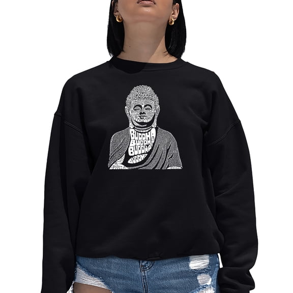 Women's Word Art Crewneck Sweatshirt - Buddha