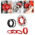 thumbnail image 6 of 18T Single Cassette Set Aluminum Alloy Sprocket Adapter, Freewheel Component, Hub Refit Parts - Red, 6 of 10