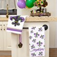 thumbnail image 5 of Mardi Gras Kitchen Towels for Mardi Gras Decor Fleur De Lis Dish Towels 18x26 Inch Ultra Absorbent Bar Drying Cloth Tea Sign Hand Towel for Mardi Gras Carnival Decorations Set of 2, 5 of 6