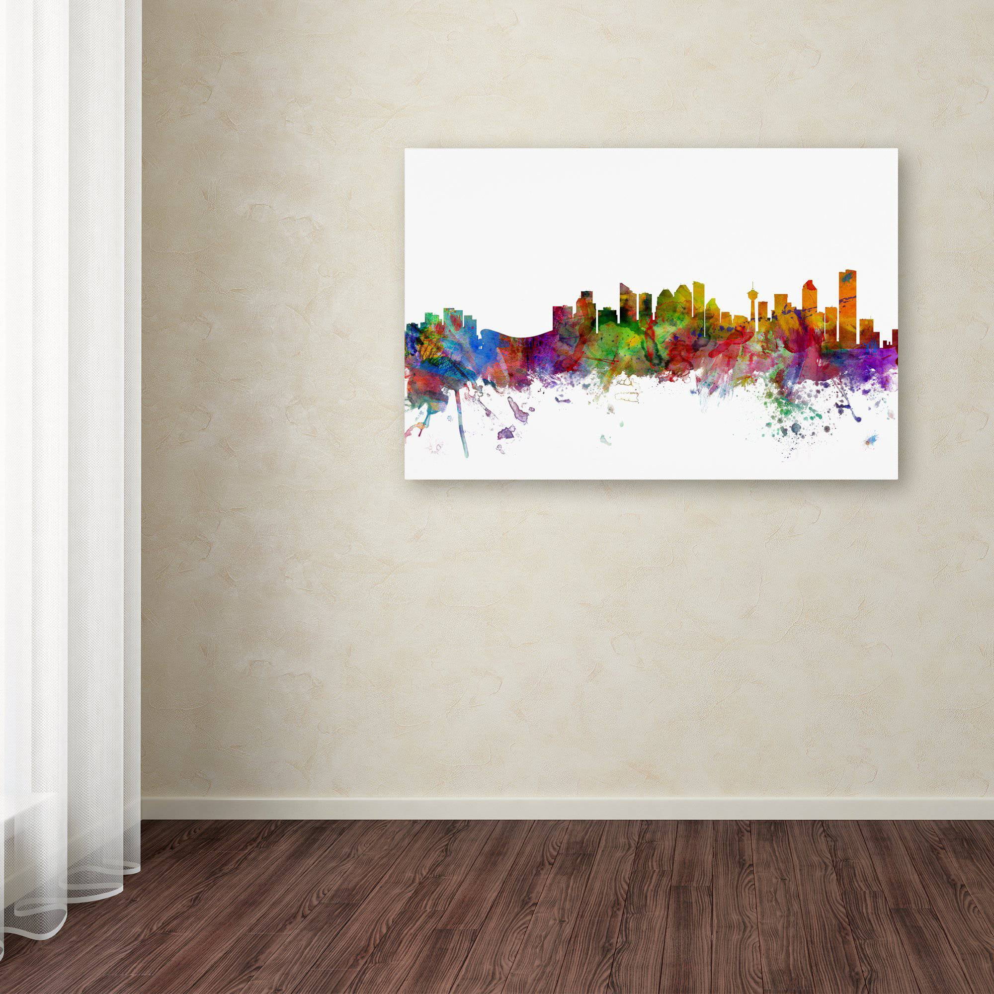 Trademark Fine Art "Calgary Canada Skyline" Canvas Art by Michael Tompsett